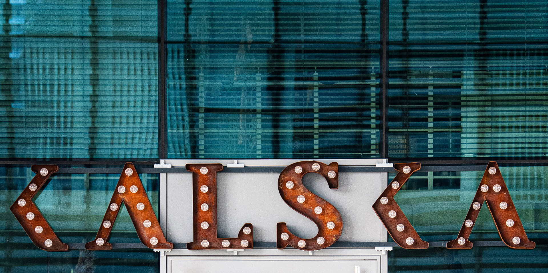 Rusted letters with Kalska bulbs